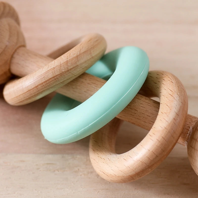 Hochet Anneau en Bois et Silicone