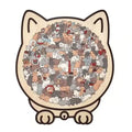 Puzzle en Bois Forme de Chat Coloré