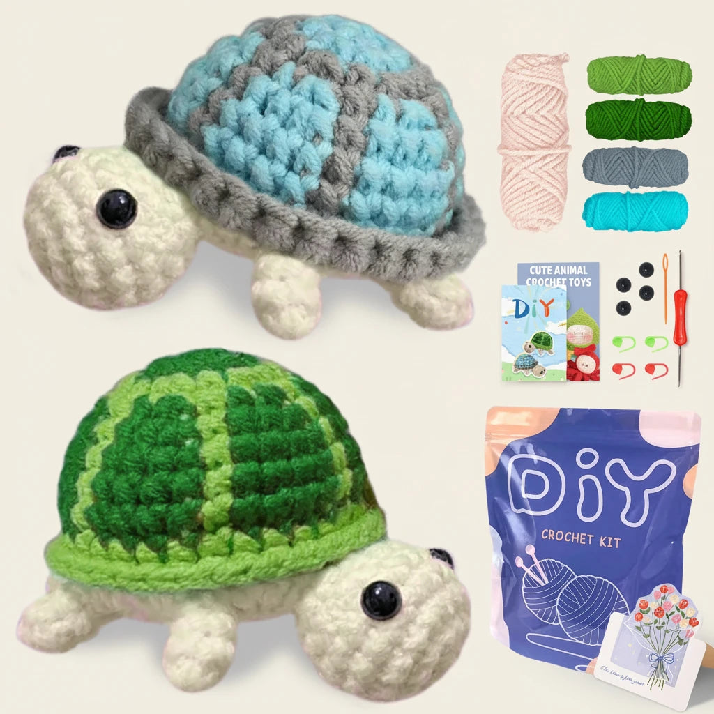 Kit Crochet Tortue pour Débutants — Idée Cadeau Créative