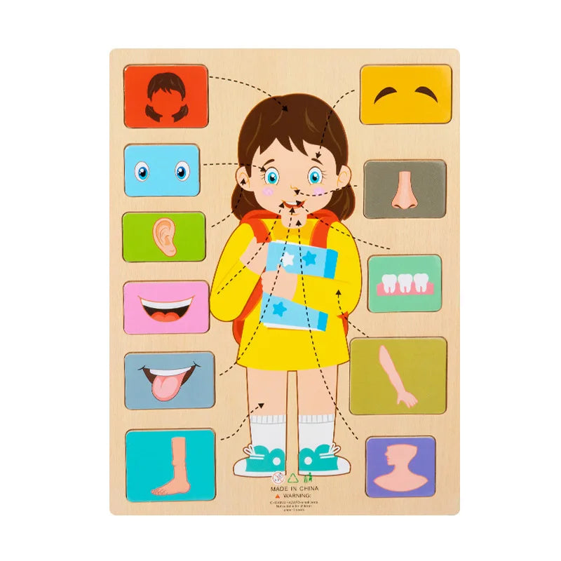 Puzzle en Bois du Corps Humain – Jeu Éducatif Montessori