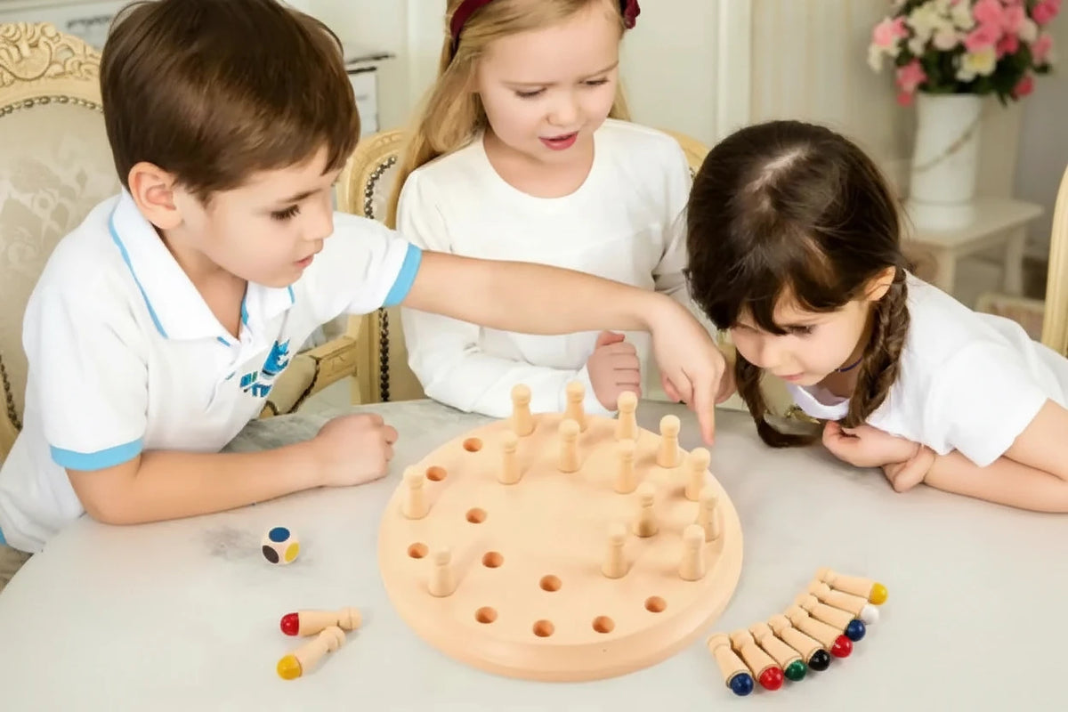 Jeu de Mémoire en Bois — Jeu de Logique et Concentration pour Enfant