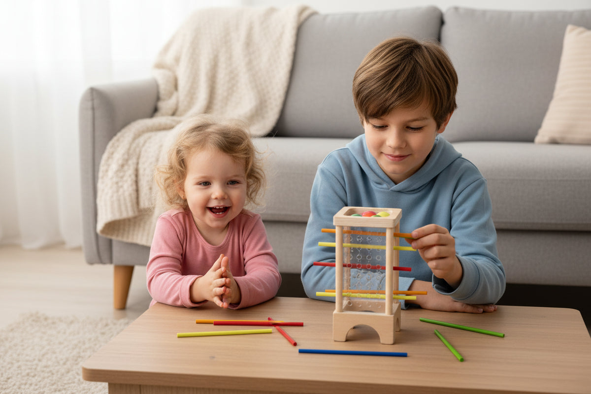Jeu de Bâtonnets en Bois Montessori
